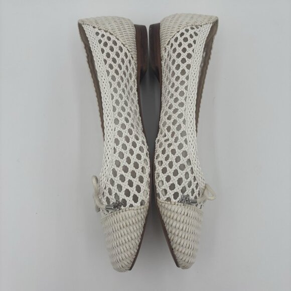 Sam Edelman May Woven Ballet Flats Bright White Womens Size 8.5 Summer Beach - Picture 2 of 9